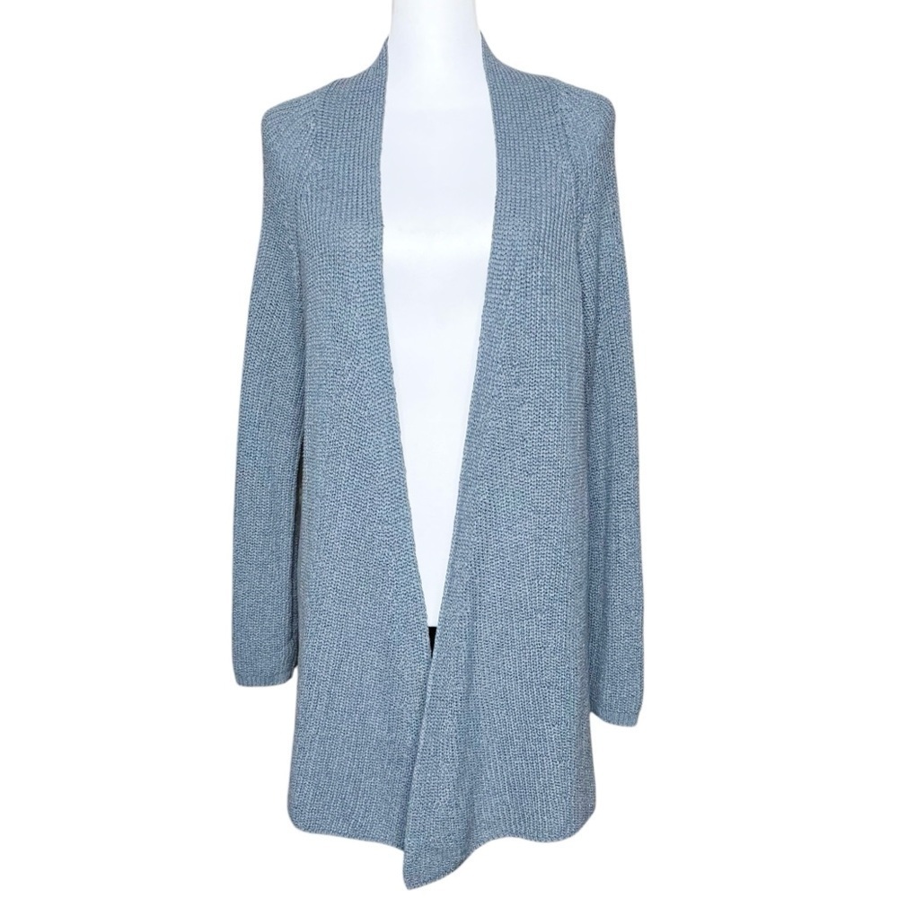 Orvis Women’s XS Green Blue Cardigan Cozy Ribbed Oversized Open Front Sweater - Picture 4 of 9